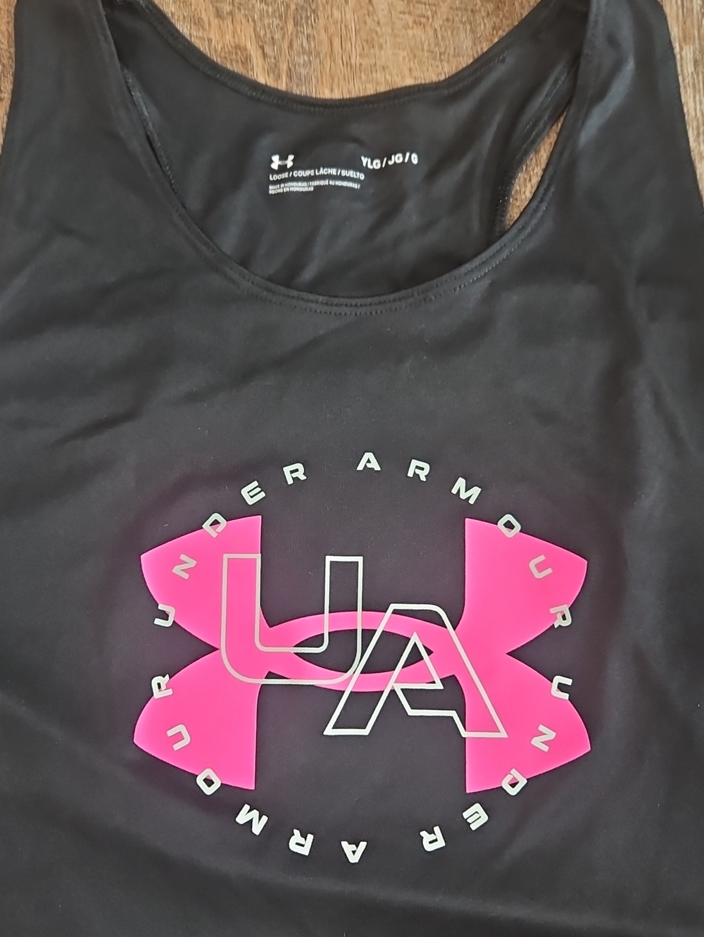 Under Armour Black Tank Top with Pink UA Logo